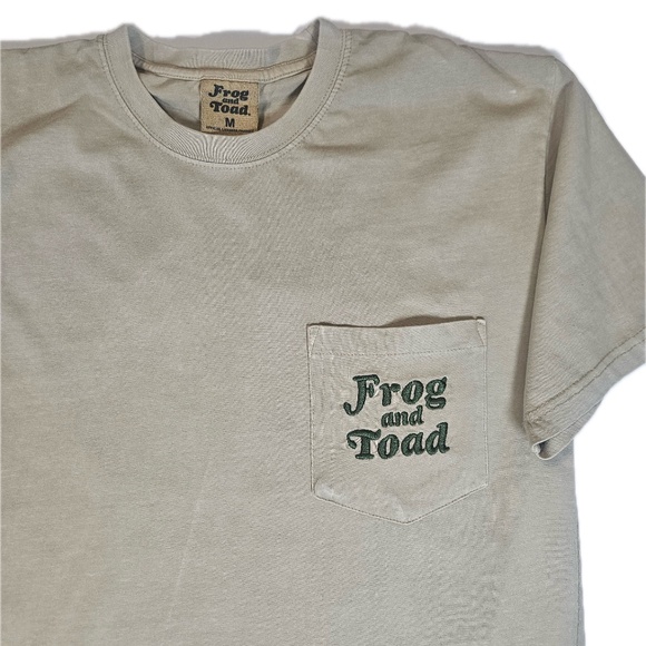 Frog and Toad Shirt Mens Medium Tan Pocket Tee Back Graphic Licensed Cartoon - Picture 2 of 7